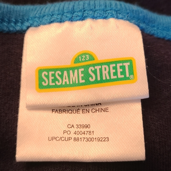 Sesame Street Cookie Monster navy long sleeved onesie/bodysuit - Picture 2 of 4